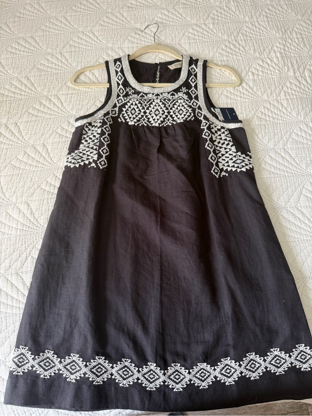 Lucky Brand Black Dress with White Embroidered Trim